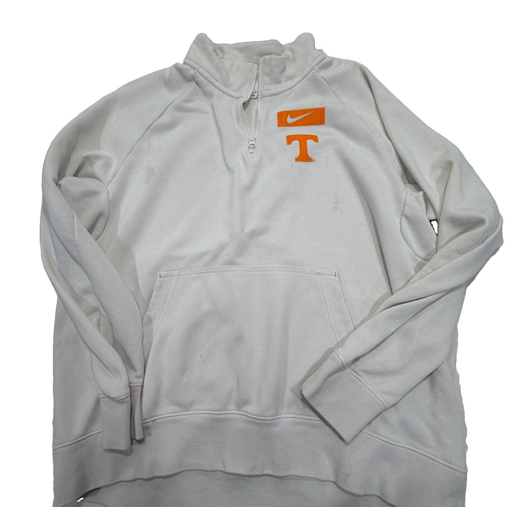 Men's Nike Cream Tennessee Volunteers Raglan Quarter-Zip Jacket XL